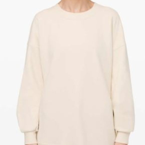 lululemon athletica Tops - LULULEMON - PERFECTLY OVERSIZED CREW - NATURAL IVORY NWT